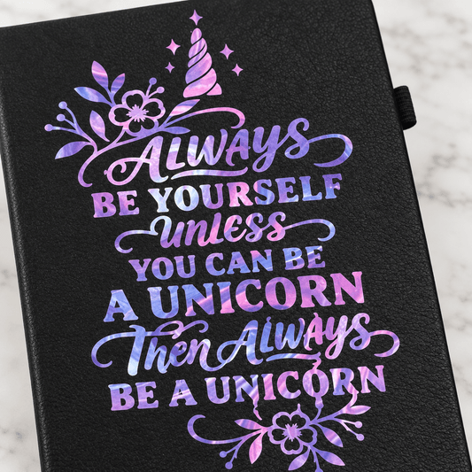 Always Be Yourself Unless You Can Be a Unicorn 5x7 Handmade Journal - The Bargains BasementAlways Be Yourself Unless You Can Be a Unicorn 5x7 Handmade Journal
