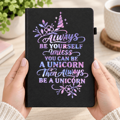 Always Be Yourself Unless You Can Be a Unicorn 5x7 Handmade Journal - The Bargains BasementAlways Be Yourself Unless You Can Be a Unicorn 5x7 Handmade Journal