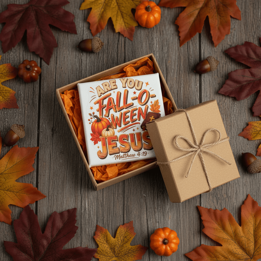 Are You Fall-O-Ween Jesus? | 4x4 Mini Canvas Sign | Christian Fall Decor - The Bargains BasementAre You Fall-O-Ween Jesus? | 4x4 Mini Canvas Sign | Christian Fall Decor