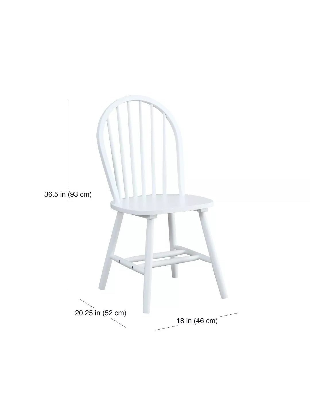 Autumn Lane Windsor Solid Wood Dining Chairs, Set of 2, Solid White NEW - The Bargains BasementAutumn Lane Windsor Solid Wood Dining Chairs, Set of 2, Solid White NEW