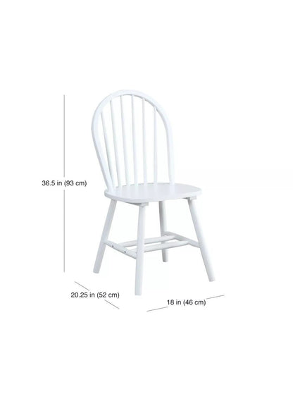 Autumn Lane Windsor Solid Wood Dining Chairs, Set of 2, Solid White NEW - The Bargains BasementAutumn Lane Windsor Solid Wood Dining Chairs, Set of 2, Solid White NEW