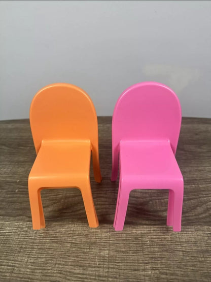 Barbie Dream House 2018 Replacement Parts - 2 Orange Chair and 2 pink Chairs LOT - The Bargains BasementBarbie Dream House 2018 Replacement Parts - 2 Orange Chair and 2 pink Chairs LOT