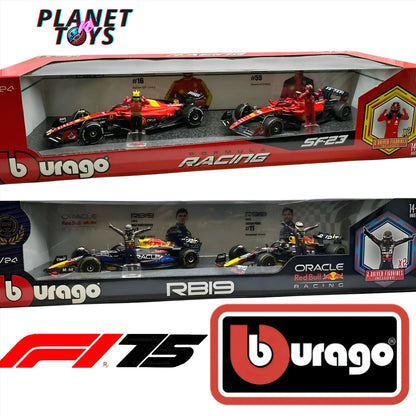 Bburago Formula One Racing 1:24 scale Race Cars with Driver Figures 2 - Pack - The Bargains BasementBburago Formula One Racing 1:24 scale Race Cars with Driver Figures 2 - Pack