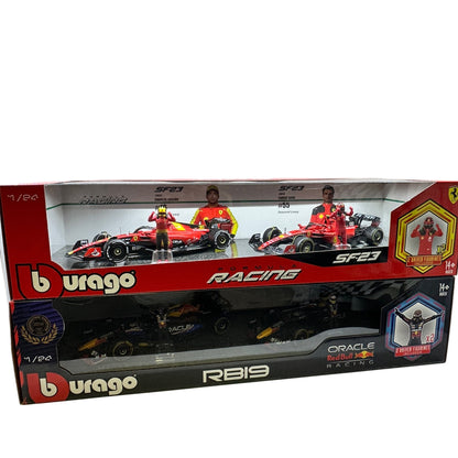 Bburago Formula One Racing 1:24 scale Race Cars with Driver Figures 2 - Pack - The Bargains BasementBburago Formula One Racing 1:24 scale Race Cars with Driver Figures 2 - Pack