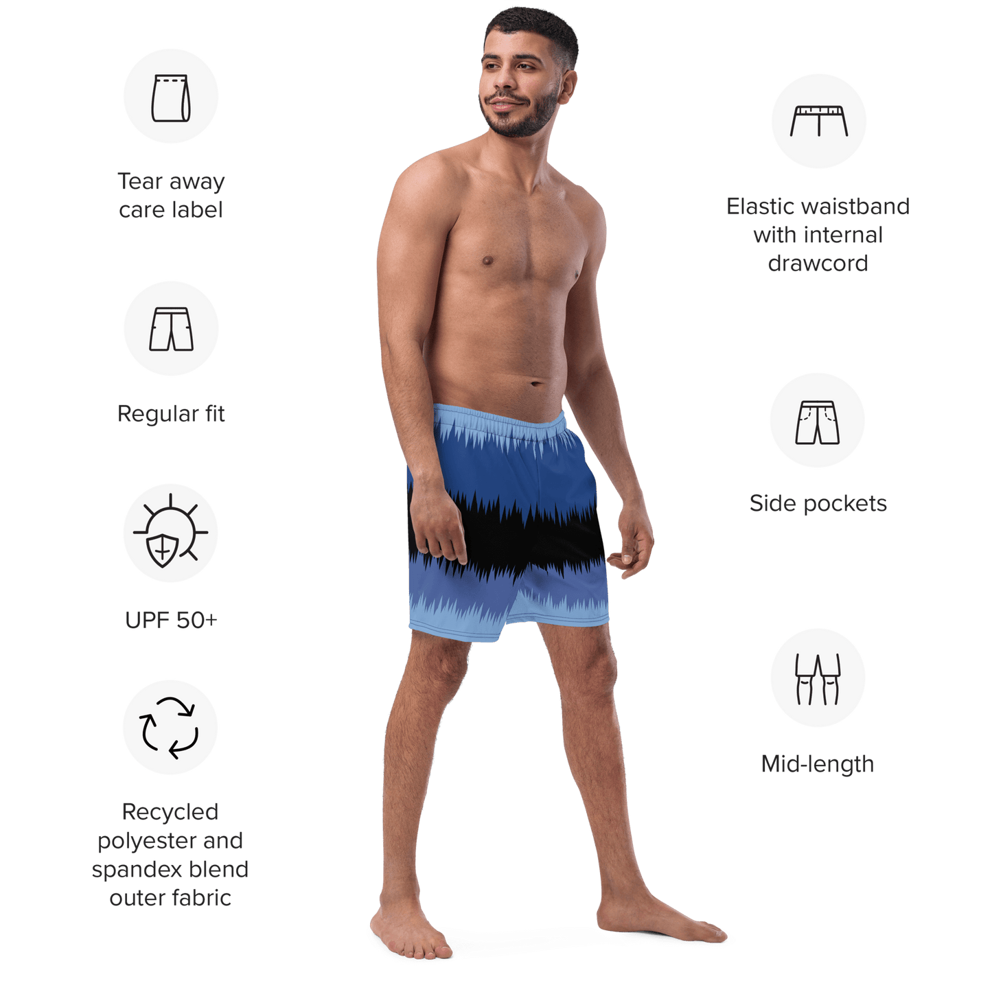 Blue black stripped Swim Trunks - The Bargains BasementBlue black stripped Swim Trunks