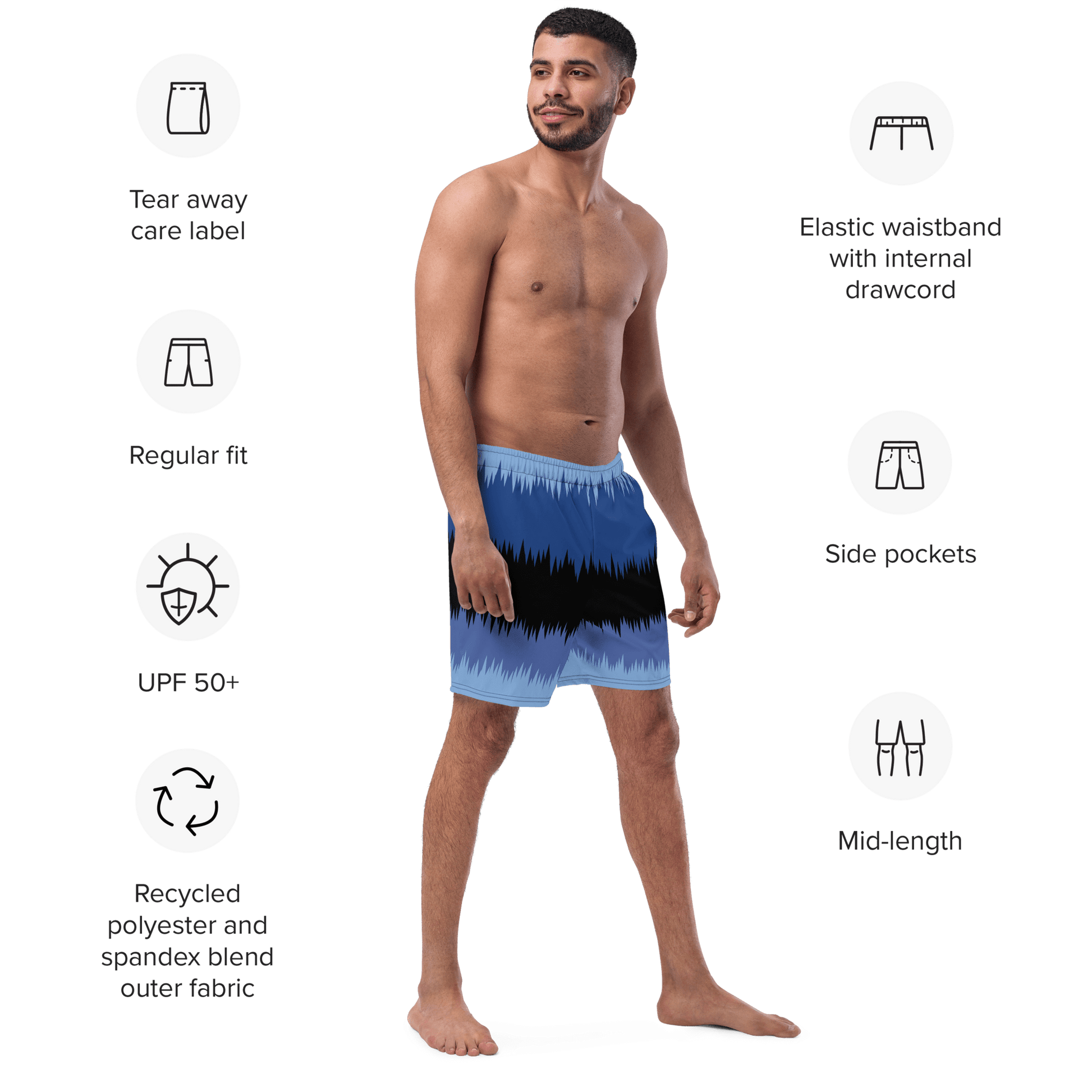 Blue black stripped Swim Trunks - The Bargains BasementBlue black stripped Swim Trunks