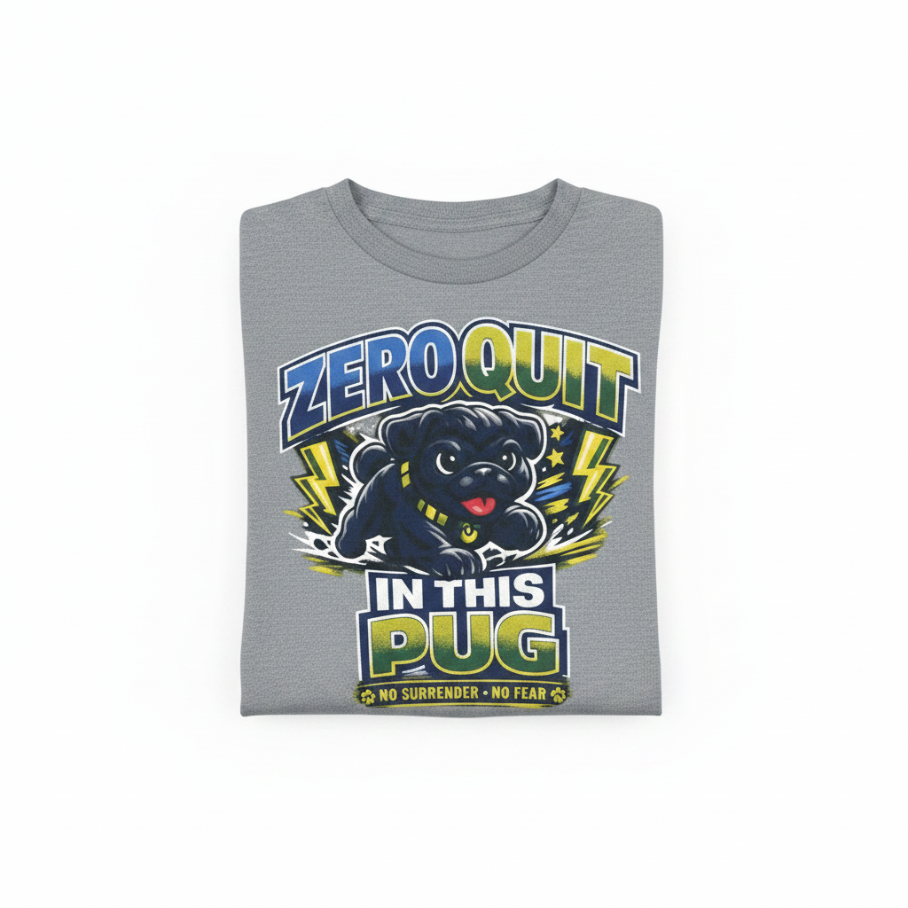 Zero Quit In This Pug T-Shirt The Bargains Basement