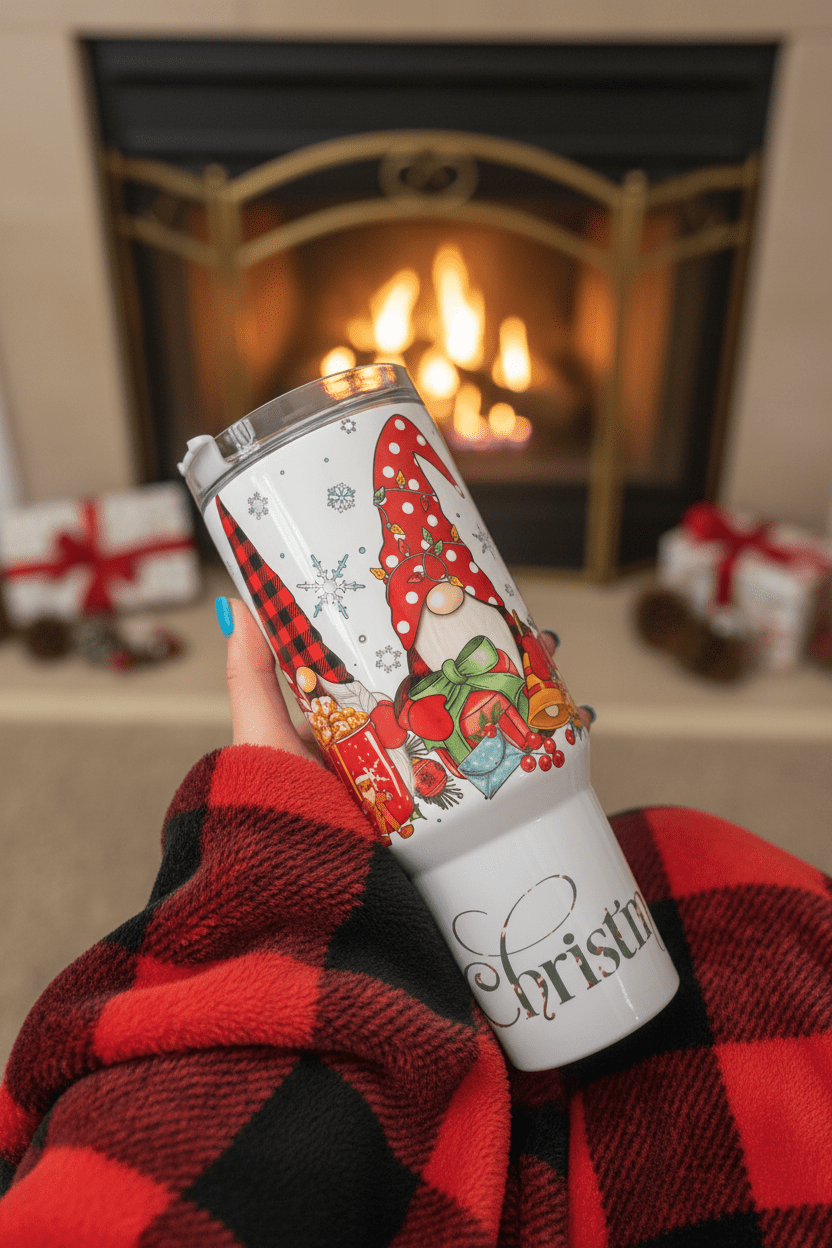 Christmas Gnome 40oz Tumbler with Handle - The Bargains BasementChristmas Gnome 40oz Tumbler with Handle