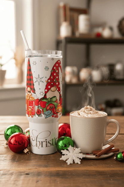 Christmas Gnome 40oz Tumbler with Handle - The Bargains BasementChristmas Gnome 40oz Tumbler with Handle