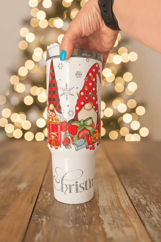 Christmas Gnome 40oz Tumbler with Handle - The Bargains BasementChristmas Gnome 40oz Tumbler with Handle