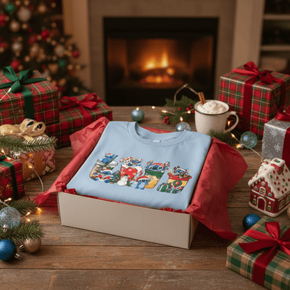 Christmas Stitch Holiday Cups Graphic T-Shirt | Handmade Holiday Tee- large - The Bargains BasementChristmas Stitch Holiday Cups Graphic T-Shirt | Handmade Holiday Tee- large