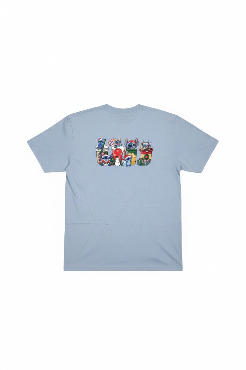 Christmas Stitch Holiday Cups Graphic T-Shirt | Handmade Holiday Tee - The Bargains BasementChristmas Stitch Holiday Cups Graphic T-Shirt | Handmade Holiday Tee