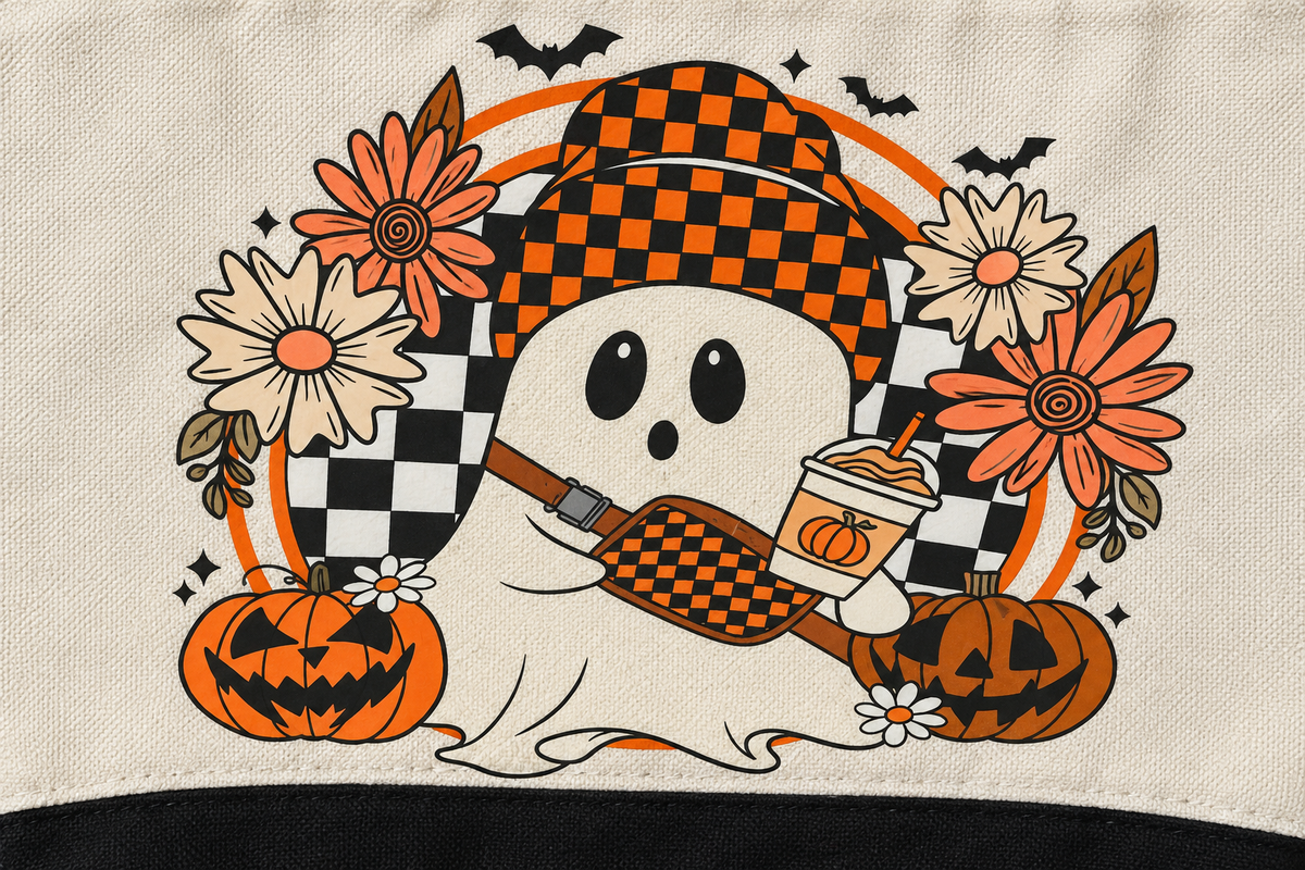 Close-up of the tote artwork