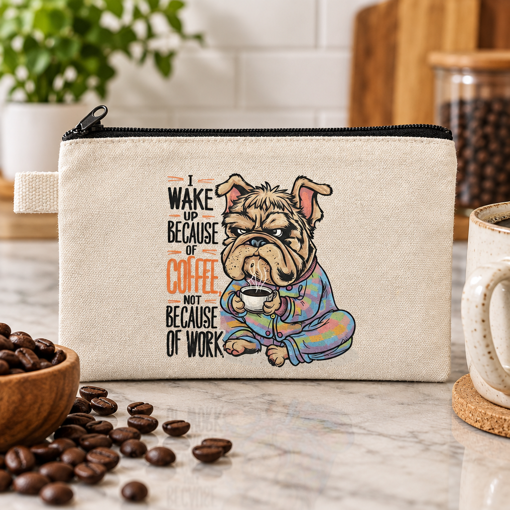 Coffee bulldog pouch by coffee beans