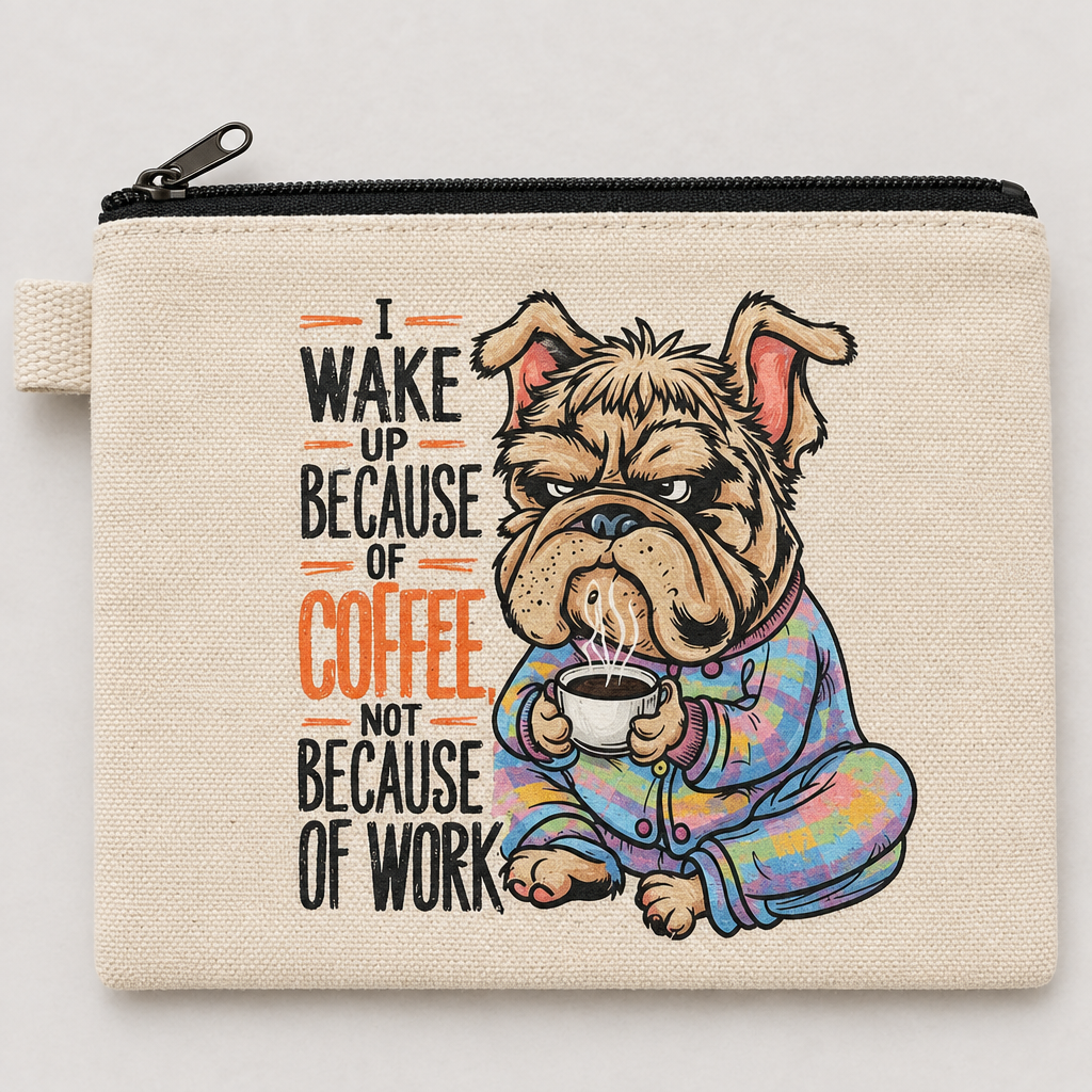 Coffee bulldog pouch detail
