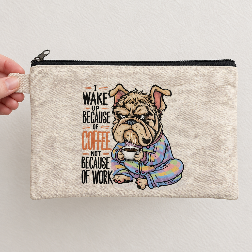Coffee bulldog pouch held by its loop