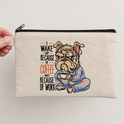 Coffee bulldog pouch held by its loop