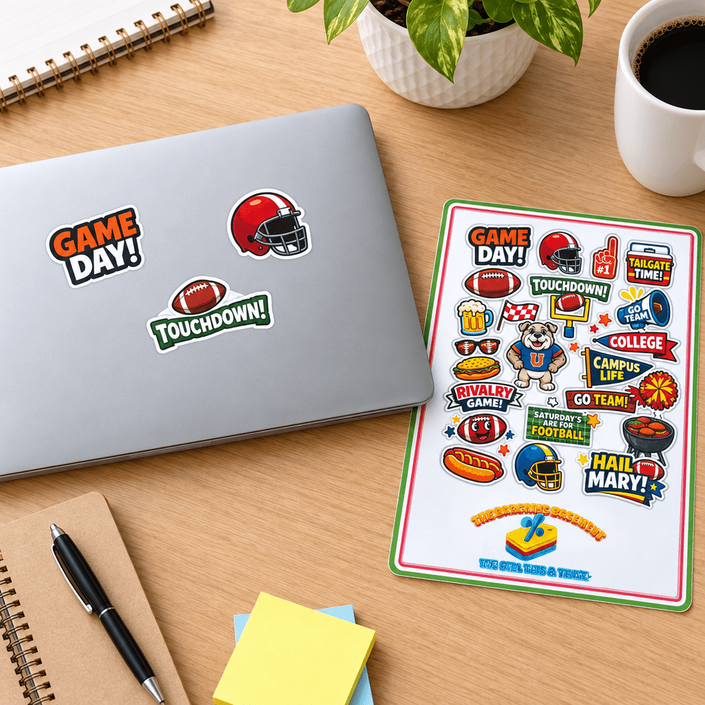 College Football Game Day Sticker Pack-vinyl stickers - The Bargains BasementCollege Football Game Day Sticker Pack-vinyl stickers