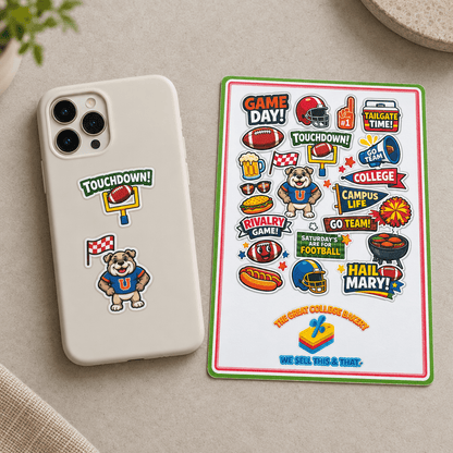 College Football Game Day Sticker Pack-vinyl stickers - The Bargains BasementCollege Football Game Day Sticker Pack-vinyl stickers