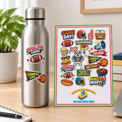 College Football Game Day Sticker Pack-vinyl stickers - The Bargains BasementCollege Football Game Day Sticker Pack-vinyl stickers