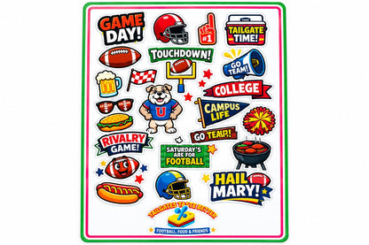 College Football Game Day Sticker Pack-vinyl stickers - The Bargains BasementCollege Football Game Day Sticker Pack-vinyl stickers