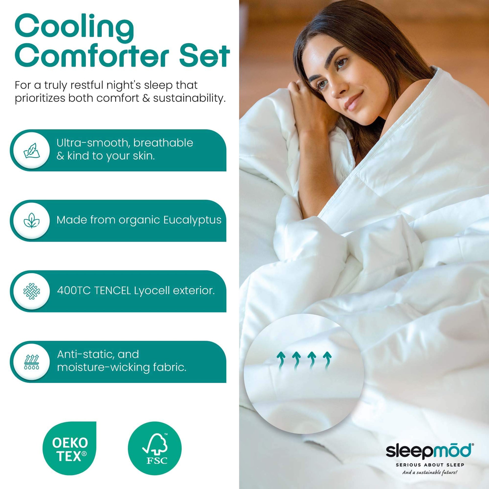 Cooling Comforter Set – Temperature - Regulating Eucalyptus Silk Comforter & Pillow Shams - The Bargains BasementCooling Comforter Set – Temperature - Regulating Eucalyptus Silk Comforter & Pillow Shams