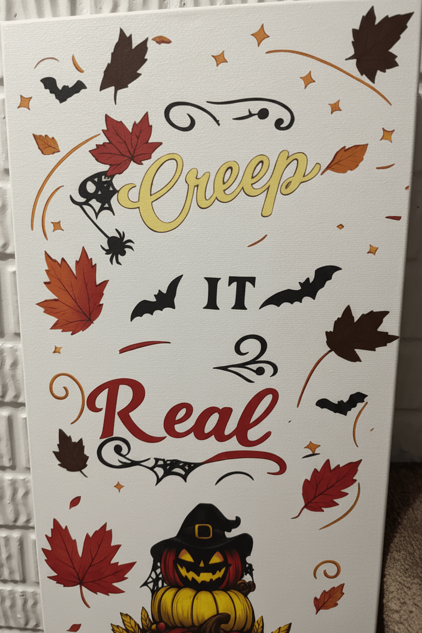 Creep It Real Halloween Canvas Sign – 12x24 - The Bargains BasementCreep It Real Halloween Canvas Sign – 12x24