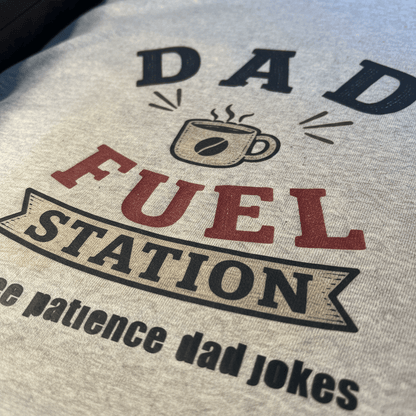 Dad Fuel Station T-Shirt – Handmade Graphic Tee - The Bargains BasementDad Fuel Station T-Shirt – Handmade Graphic Tee