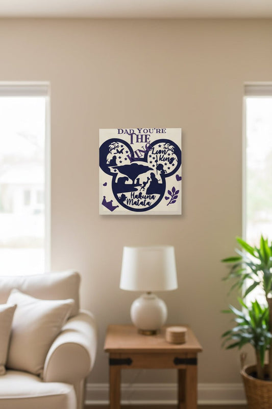 Dad You're The King - Handmade Lion King Canvas Sign - The Bargains BasementDad You're The King - Handmade Lion King Canvas Sign