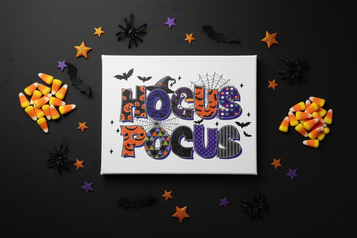 Dark Halloween Flat Lay