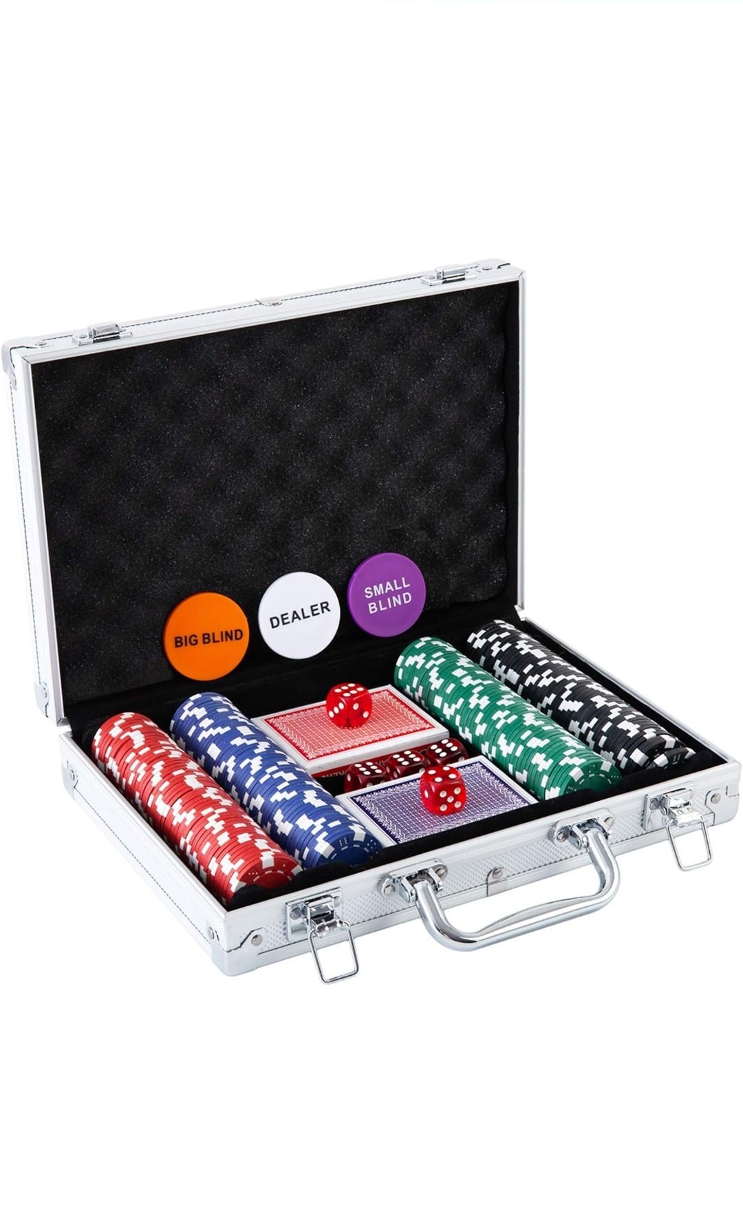 Deluxe Poker Set with Aluminum Case - 200 Chips & Cards - The Bargains BasementDeluxe Poker Set with Aluminum Case - 200 Chips & Cards