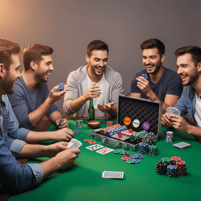 Deluxe Poker Set with Aluminum Case - 200 Chips & Cards - The Bargains BasementDeluxe Poker Set with Aluminum Case - 200 Chips & Cards