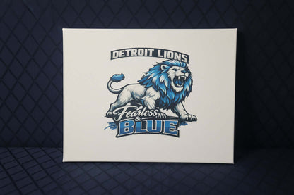 Detroit Lions Fearless & Blue – Handmade 11x14x1 Canvas Sign - The Bargains BasementDetroit Lions Fearless & Blue – Handmade 11x14x1 Canvas Sign