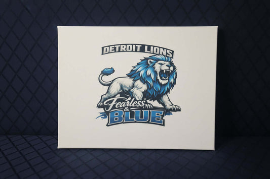 Detroit Lions Fearless & Blue – Handmade 11x14x1 Canvas Sign - The Bargains BasementDetroit Lions Fearless & Blue – Handmade 11x14x1 Canvas Sign