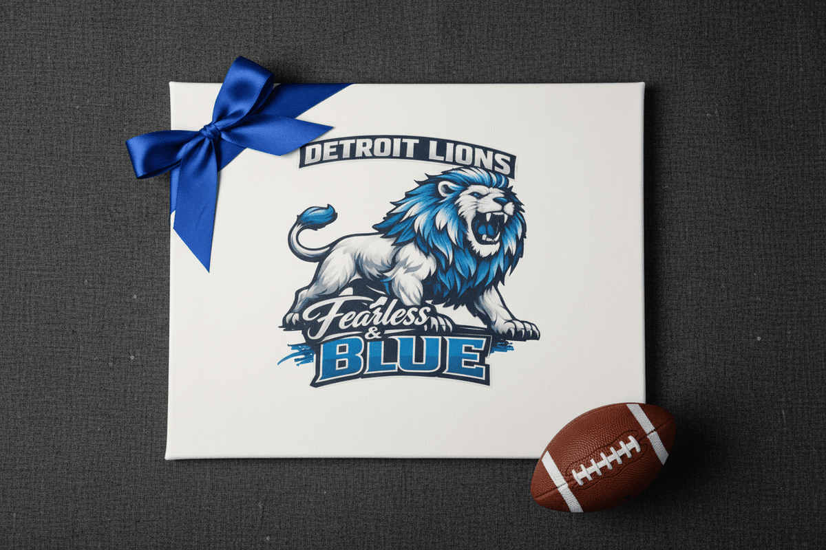Detroit Lions Fearless & Blue – Handmade 11x14x1 Canvas Sign - The Bargains BasementDetroit Lions Fearless & Blue – Handmade 11x14x1 Canvas Sign