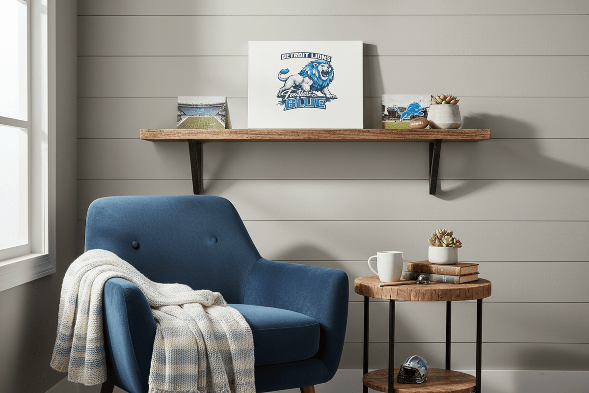 Detroit Lions Fearless & Blue – Handmade 11x14x1 Canvas Sign - The Bargains BasementDetroit Lions Fearless & Blue – Handmade 11x14x1 Canvas Sign
