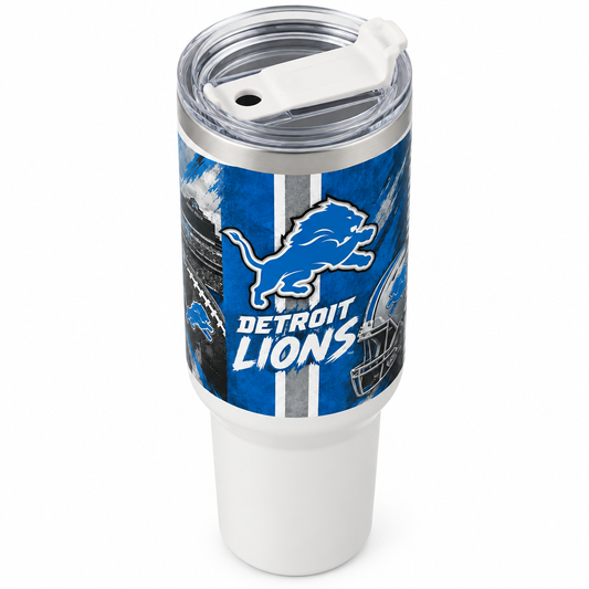 Detroit Lions tumbler top-down view