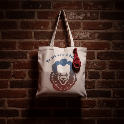 Do You Want a Balloon? | Pennywise Horror Canvas Tote Bag | Halloween Gift - The Bargains BasementDo You Want a Balloon? | Pennywise Horror Canvas Tote Bag | Halloween Gift