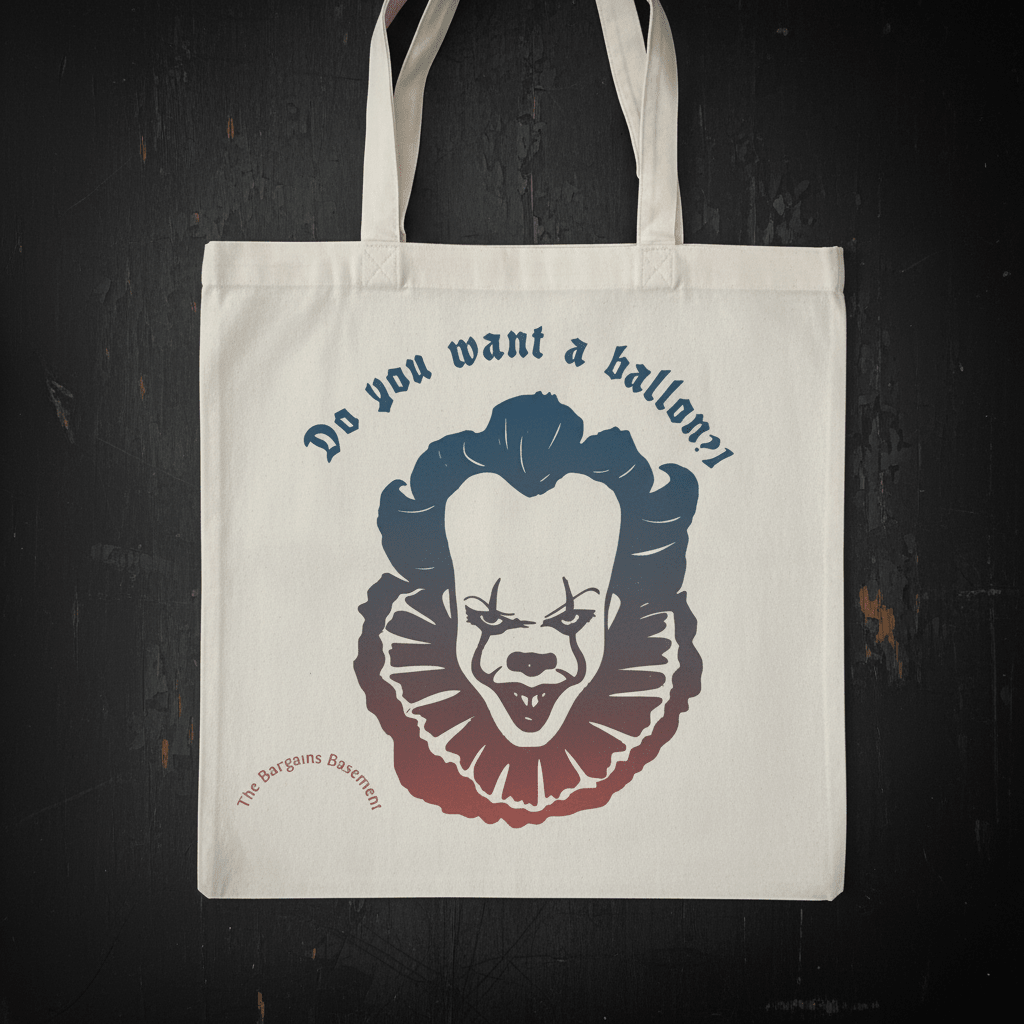 Do You Want a Balloon? | Pennywise Horror Canvas Tote Bag | Halloween Gift - The Bargains BasementDo You Want a Balloon? | Pennywise Horror Canvas Tote Bag | Halloween Gift