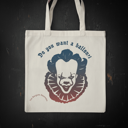 Do You Want a Balloon? | Pennywise Horror Canvas Tote Bag | Halloween Gift - The Bargains BasementDo You Want a Balloon? | Pennywise Horror Canvas Tote Bag | Halloween Gift