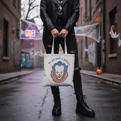 Do You Want a Balloon? | Pennywise Horror Canvas Tote Bag | Halloween Gift - The Bargains BasementDo You Want a Balloon? | Pennywise Horror Canvas Tote Bag | Halloween Gift