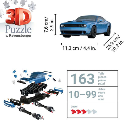 Dodge Challenger SRT® Hellcat Redeye 163 Piece 3D Jigsaw Puzzle Ravensburger - The Bargains BasementDodge Challenger SRT® Hellcat Redeye 163 Piece 3D Jigsaw Puzzle Ravensburger