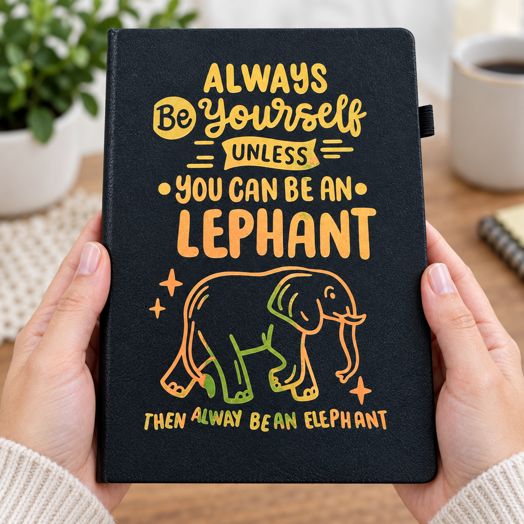 Elephant journal held upright