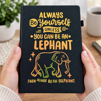Elephant journal held upright