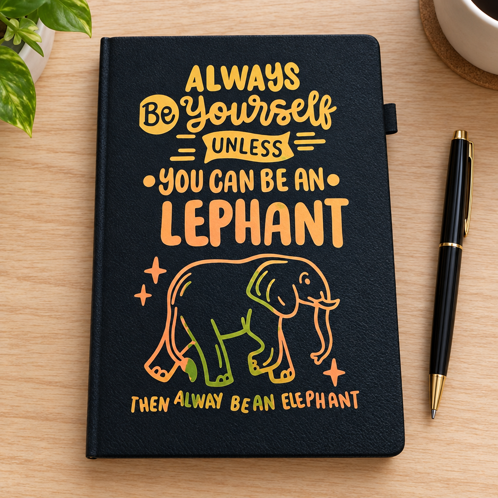 Elephant journal on a writing desk
