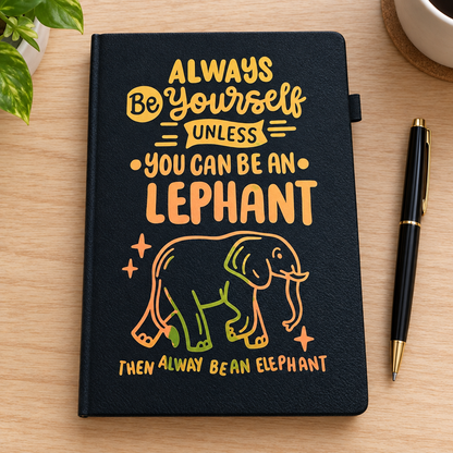 Elephant journal on a writing desk