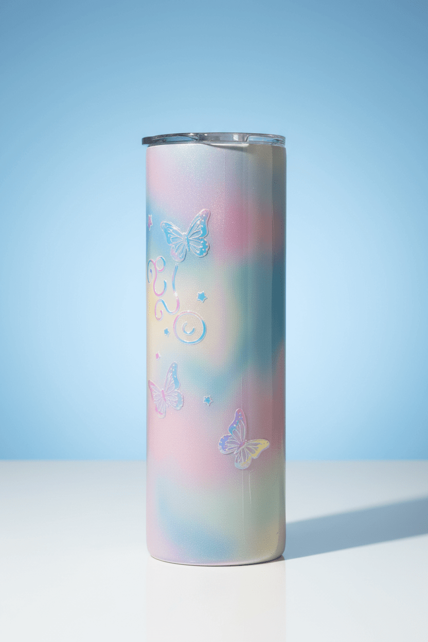 Enjoy the Little Things – Handmade Holographic Frosted Glass Tumbler - The Bargains BasementEnjoy the Little Things – Handmade Holographic Frosted Glass Tumbler