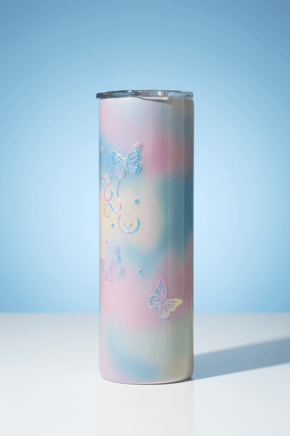 Enjoy the Little Things – Handmade Holographic Frosted Glass Tumbler - The Bargains BasementEnjoy the Little Things – Handmade Holographic Frosted Glass Tumbler