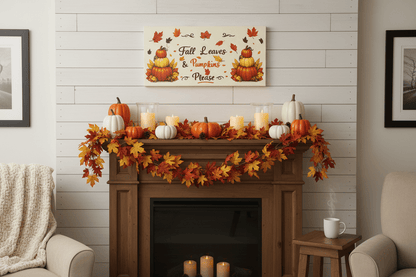 Fall Leaves & Pumpkins Please – Handmade 12x24x1 Canvas Sign - The Bargains BasementFall Leaves & Pumpkins Please – Handmade 12x24x1 Canvas Sign