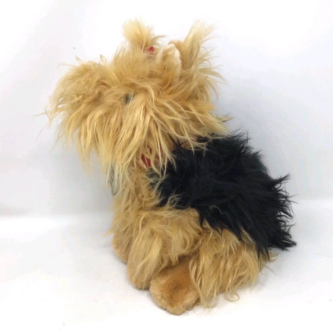 FAO Schwarz Plush Yorkie Puppy Dog Sitting Pink Bow Collar 10" Stuffed Animal - The Bargains BasementFAO Schwarz Plush Yorkie Puppy Dog Sitting Pink Bow Collar 10" Stuffed Animal